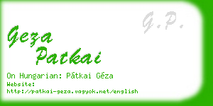 geza patkai business card