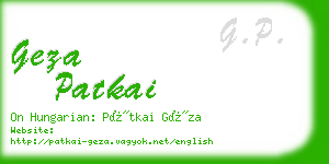 geza patkai business card